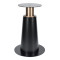 Round Walnut Veneer Dining Table | Black Tapered Metal Base with Gold Accent for Hospitality