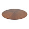Round Walnut Veneer Dining Table | Black Tapered Metal Base with Gold Accent for Hospitality