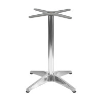 Square White Marble-Effect Sintered Stone Table | Aluminum 4-Star Base for Commercial Dining Table