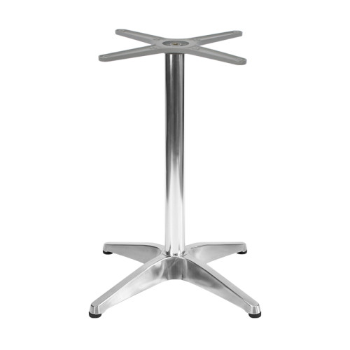 Square White Marble-Effect Sintered Stone Table | Aluminum 4-Star Base for Commercial Cafe