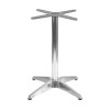 Square White Marble-Effect Sintered Stone Table | Aluminum 4-Star Base for Commercial Cafe