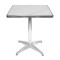 Square White Marble-Effect Sintered Stone Table | Aluminum 4-Star Base for Commercial Dining Table