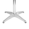 Square White Marble-Effect Sintered Stone Table | Aluminum 4-Star Base for Commercial Cafe