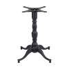 Square Black Marble-Effect Porcelain Table Top | Vintage Cast Iron 4-Leg Base for Commercial Cafe