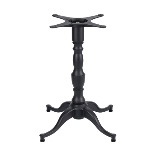 Square Black Marble-Effect Porcelain Table Top | Vintage Cast Iron 4-Leg Base for Commercial Cafe