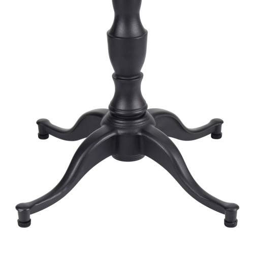 Square Black Marble-Effect Porcelain Table Top | Vintage Cast Iron 4-Leg Base for Commercial Cafe