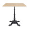 Square Wood-Grain Sintered Stone Table | Ornate Cast Iron 4-Leg Base for Vintage Commercial Cafe