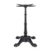 Square Wood-Grain Sintered Stone Table | Ornate Cast Iron 4-Leg Base for Vintage Commercial Cafe