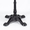 Square Wood-Grain Sintered Stone Table | Ornate Cast Iron 4-Leg Base for Vintage Commercial Cafe