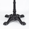 Square Wood-Grain Sintered Stone Table | Ornate Cast Iron 4-Leg Base for Vintage Commercial Cafe