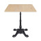 Square Wood-Grain Sintered Stone Table | Ornate Cast Iron 4-Leg Base for Vintage Commercial Cafe