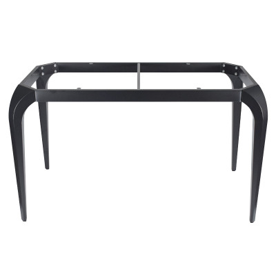 Detachable Black Metal Table Frame | Modern 4-Leg Rectangular Table Base for Commercial Restaurant