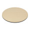 Round Light Wood MDF Dining Table | Matte Black Conical Metal Base for Modern Commercial Cafe