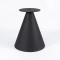 Round Light Wood MDF Dining Table | Matte Black Conical Metal Base for Modern Commercial Cafe