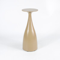 Round Dining Table with Iron Base | Wood Grain Sintered Stone Top for Restaurants