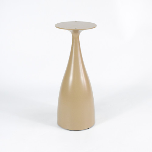 Nesting Round Sintered Stone Side Table Set | Cream Teardrop & Bell Shaped Iron Base for Hospitality
