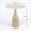 Round Dining Table with Iron Base | Wood Grain Sintered Stone Top for Restaurants