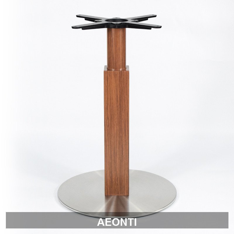 Round stainless steel table base by AEONTI - premium commercial table base for restaurants