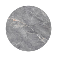 Round Grey Vein Sintered Stone Dining Table  | Stainless Steel Base for Commercial Cafe & Restaurant|AEONTi