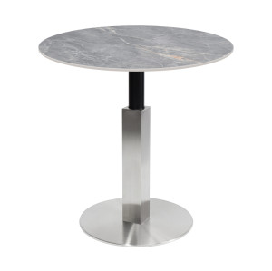 Round Sintered Stone Dining Table  | Stainless Steel Base for Commercial Cafe & Restaurant|AEONTi