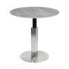 Round Grey Vein Sintered Stone Dining Table  | Stainless Steel Base for Commercial Cafe & Restaurant|AEONTi