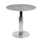 Round Grey Vein Sintered Stone Dining Table  | Stainless Steel Base for Commercial Cafe & Restaurant|AEONTi
