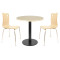 Round  Dining Table |Light wood grain melamine tabletop|iron Base for Commercial Cafe & Restaurant|AEONTI