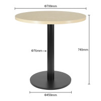 Round  Dining Table |Light wood grain melamine tabletop|iron Base for Commercial Cafe & Restaurant|AEONTI