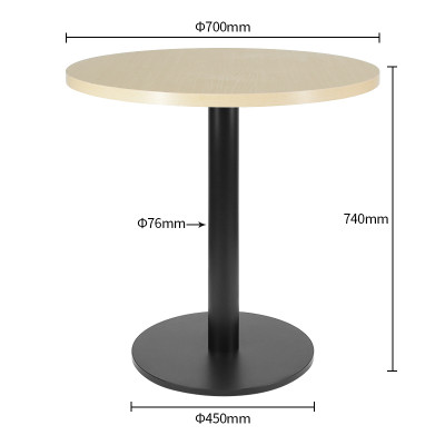 Round  Dining Table |Light wood grain melamine tabletop|iron Base for Commercial Cafe & Restaurant|AEONTI