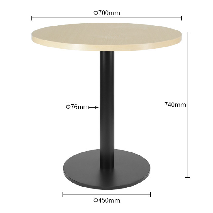 Round  Dining Table |Light wood grain melamine tabletop|iron Base for Commercial Cafe & Restaurant|AEONTI