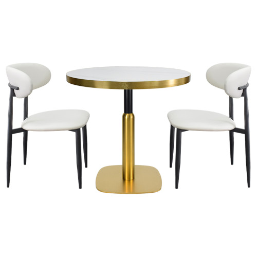 Commercial round Sintered Stone table| Heavy duty iron cafe table|AEONTI