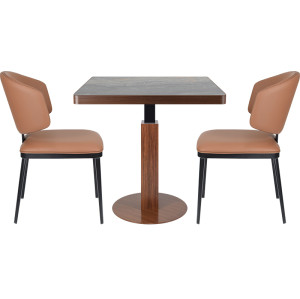 Modern Luxury Square Table Supplier | Wood Finish Heavy Duty Cafe Table
