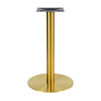 Luxury round white terrazzo dining table | stainless steel gold round base | AEONTI