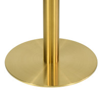Luxury round white terrazzo dining table | stainless steel gold round base | AEONTI
