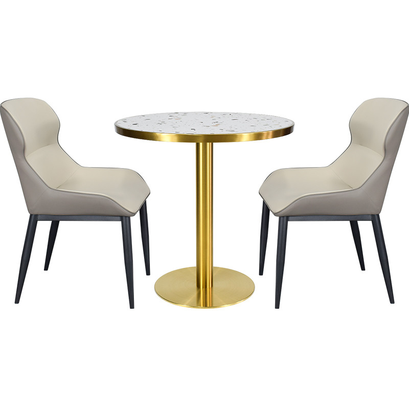 Applications of luxury gold  round terrazzo table 