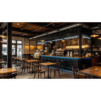 North American Coffee Chain's Custom Cast Iron Table Legs Create Signature Vintage Look
