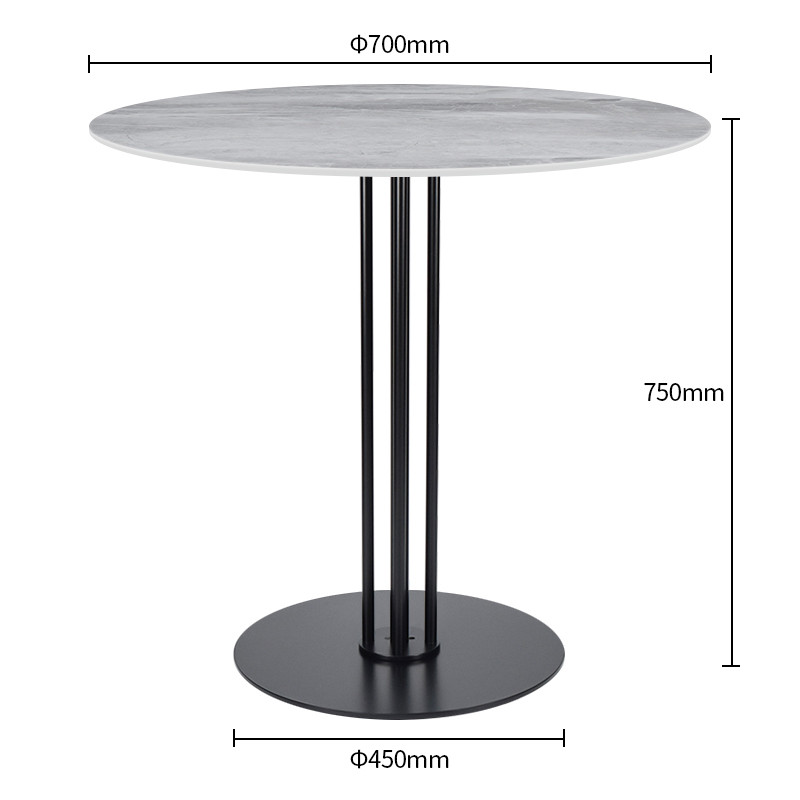 Commercial round Sintered Stone table Dimensions