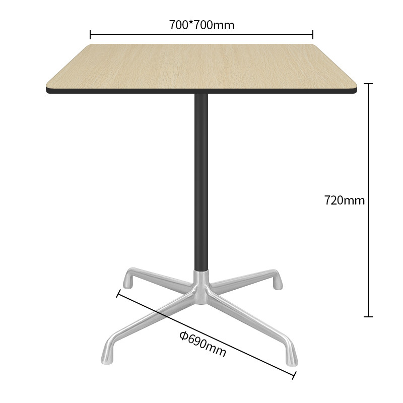 Commercial square dining table Dimensions