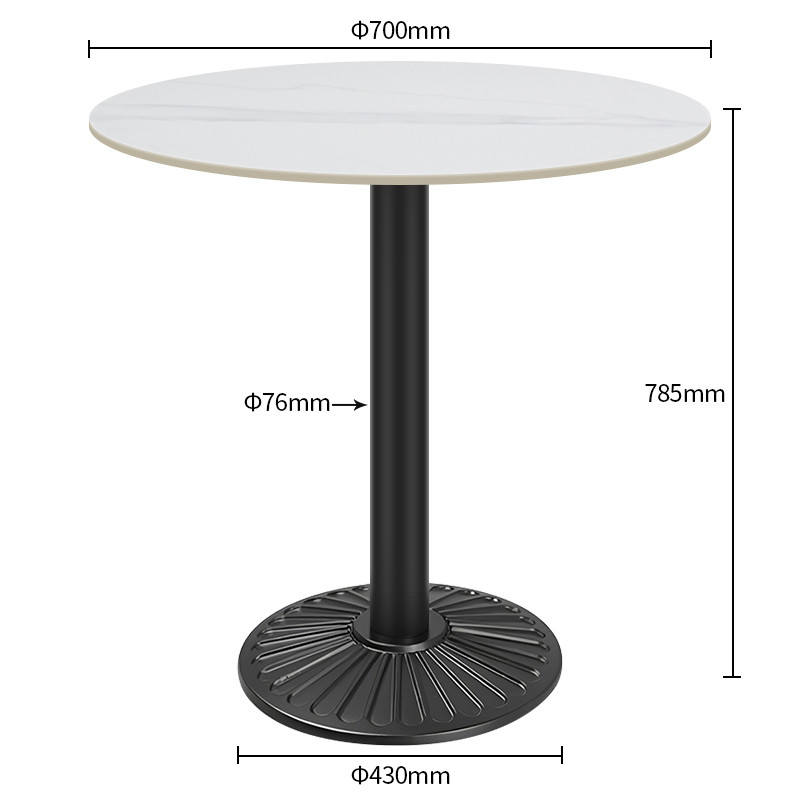 Commercial round Sintered Stone table Dimensions