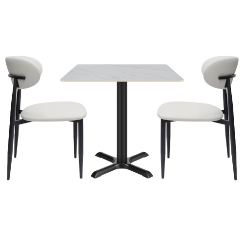 Commercial square  table  manufacturer  |  Modern square sintered stone dining table
