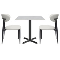 Commercial square table manufacturer | Modern square sintered stone dining table