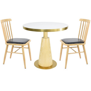 Wholesale Sintered Stone Table | Wood Grain Tapered Side Table  | Hotel Lounge Coffee Table