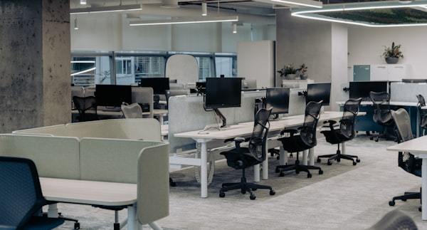 Focus zone with bench desks for deep work