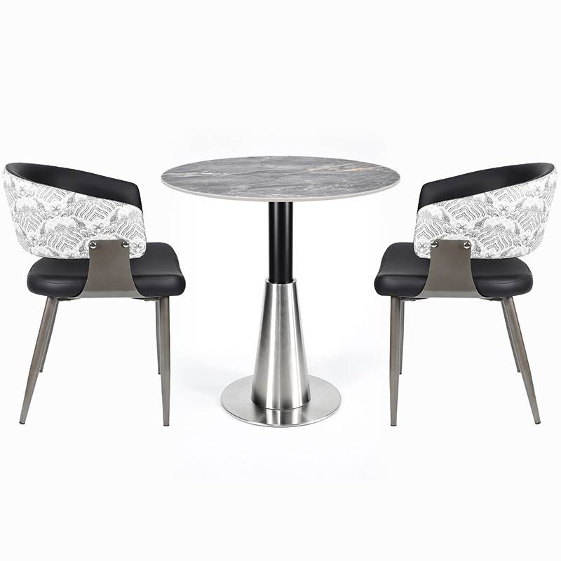 Applications of Commercial round Sintered Stone table