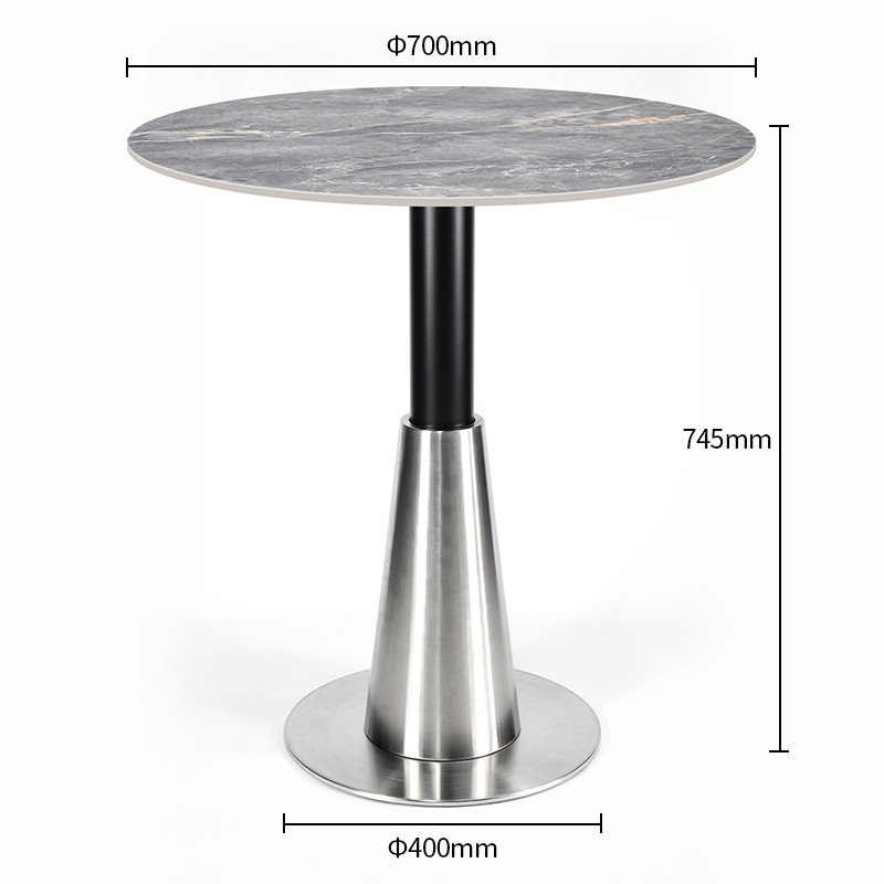 Commercial round Sintered Stone table Dimensions