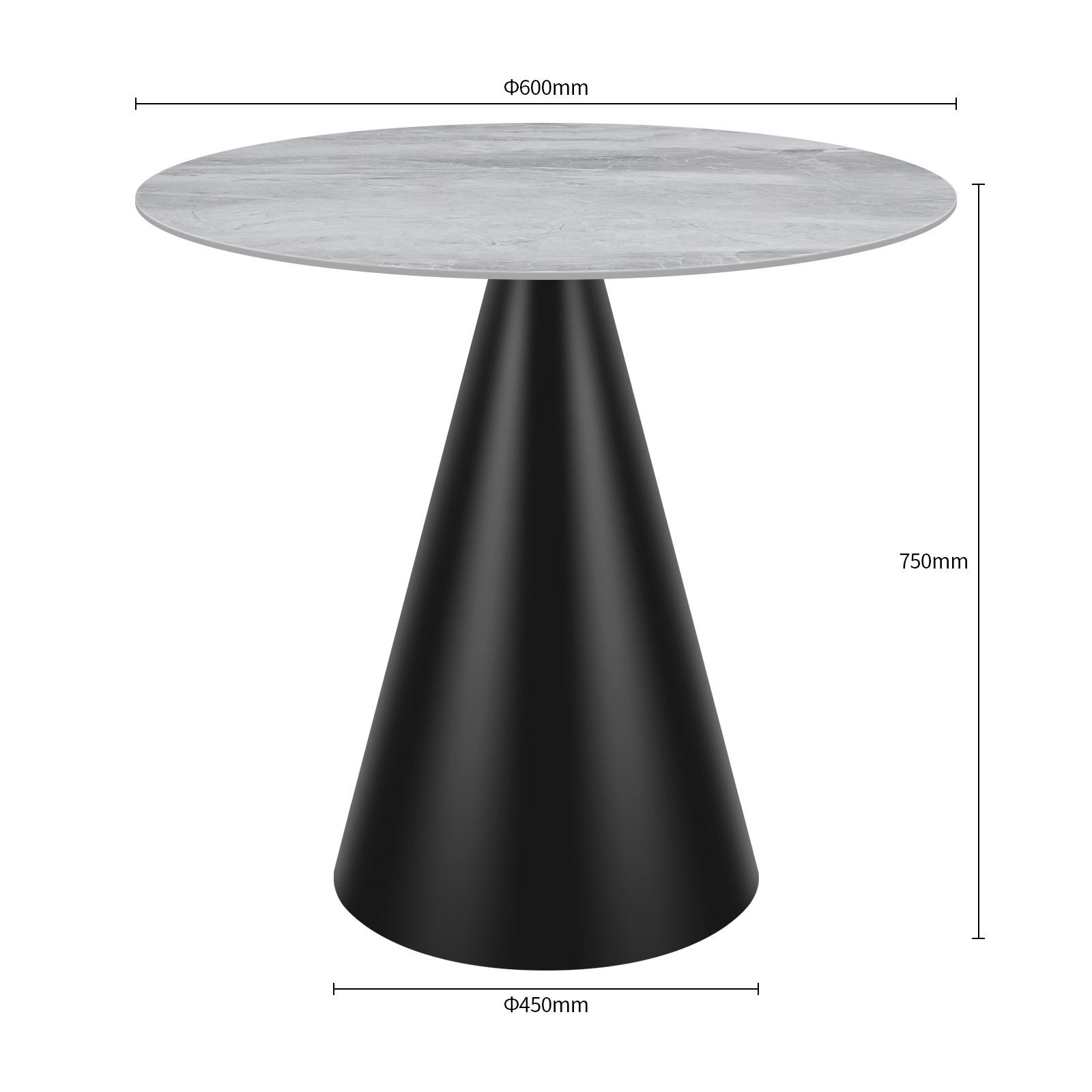Commercial round Sintered Stone table Dimensions