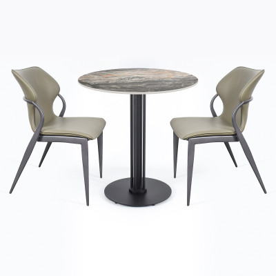 Dining Table Manufacturer  |  Round Veined Sintered Stone Dining Table