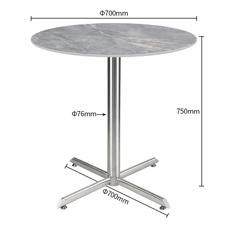 Commercial round Sintered Stone table Dimensions