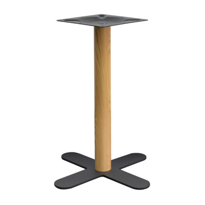Table Base Supplier | Wood Grain Metal Table Base | Cross Shape Commercial Table Leg For Cafe Bistro
