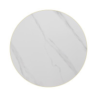 Restaurant Table Manufacturer | Fluted Gold Round Pedestal Table with White Tabletop